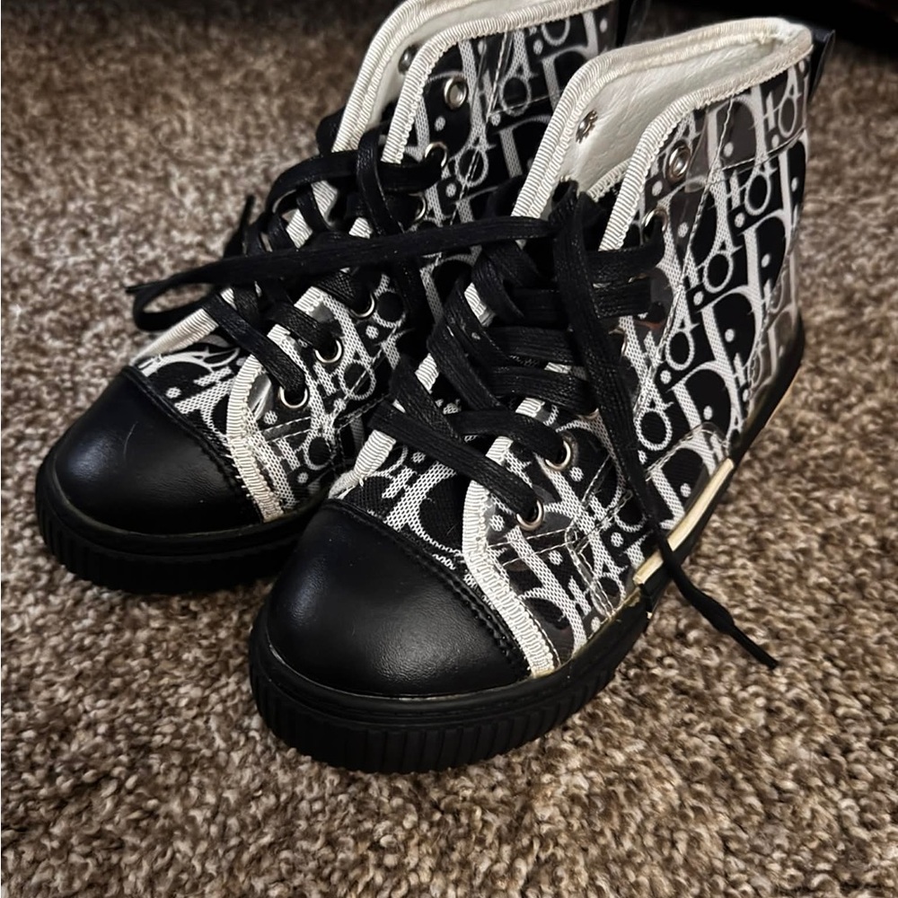 Dior Black and White High-Top Sneakers
